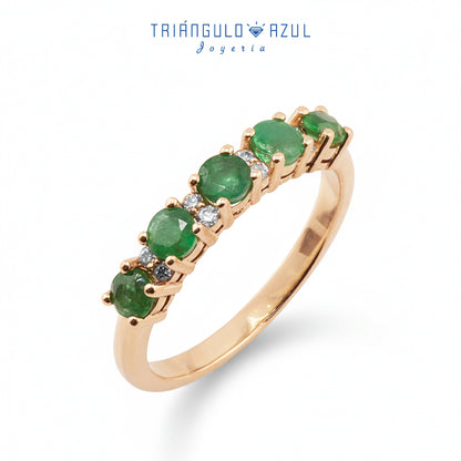 Churumbela Isabel con Esmeradas con 0.61 CTS Total y Diamantes con 0.08 CTS Total en Oro Amarillo de 14K