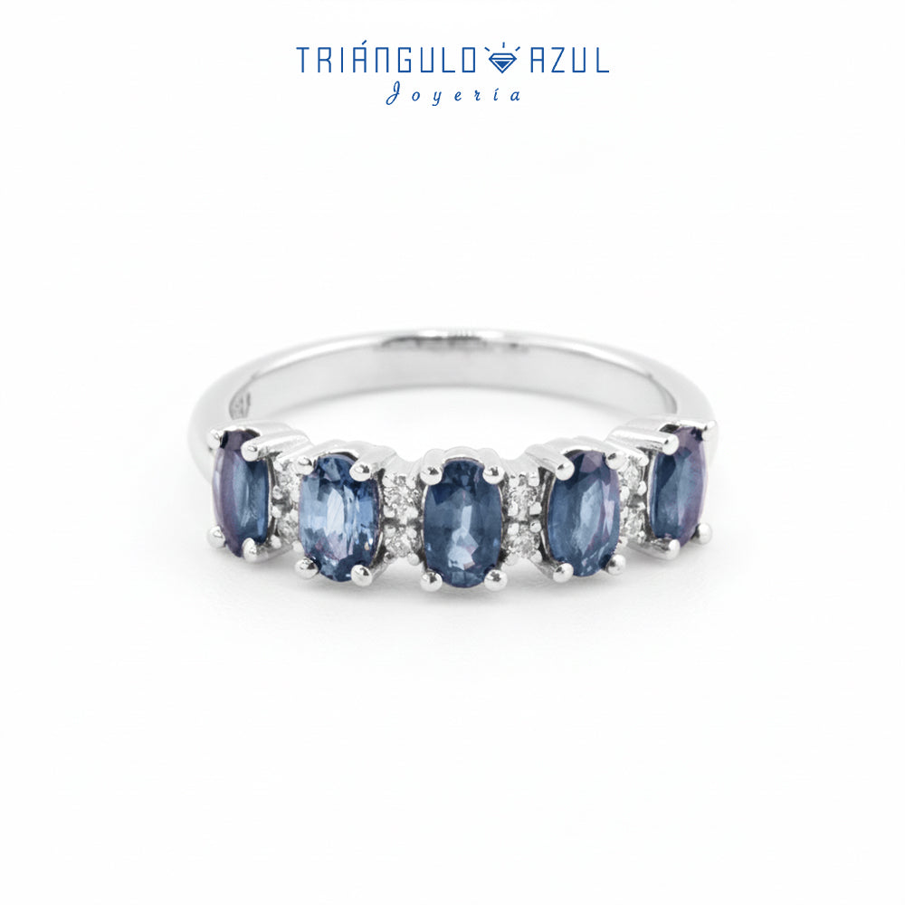 Churumbela Camila con Zafiros con 1.50 CTS Total Y Diamantes con 0.08 CTS Total en Oro Blanco de 14K