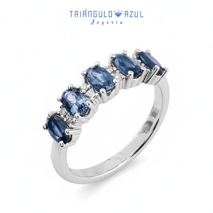 Churumbela Camila con Zafiros con 1.50 CTS Total Y Diamantes con 0.08 CTS Total en Oro Blanco de 14K