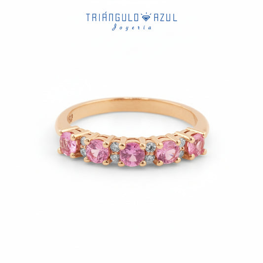 Churumbela Isabel con Zafiros Rosas con 0.70 CTS Total y Diamantes con 0.08 CTS Total en Oro Amarillo de 14K