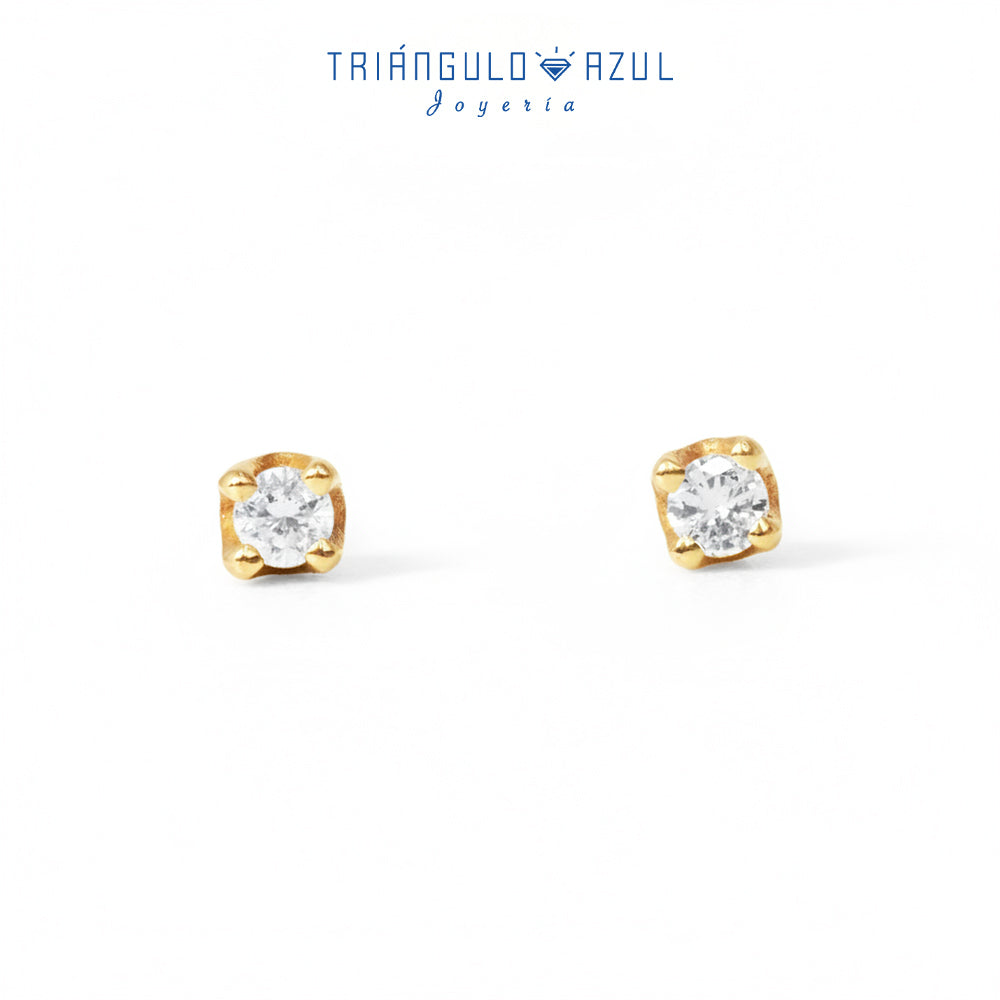 Broqueles de Bebé con Diamantes con 0.11 CTS Total en Oro Amarillo de 14K