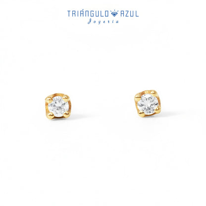 Broqueles de Bebé con Diamantes con 0.11 CTS Total en Oro Amarillo de 14K