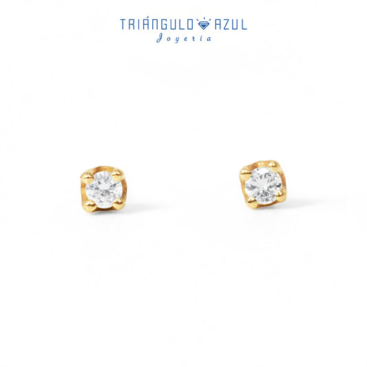 Broqueles de Bebé con Diamantes con 0.11 CTS Total en Oro Amarillo de 14K