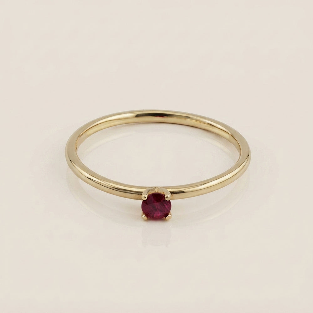 Anillo Cóctel con Rubí en Oro Amarillo de 14K