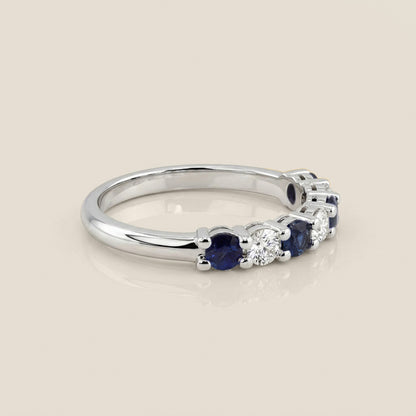 Churumbela Andrea con Zafiros y Diamantes en Oro Blanco de 14K