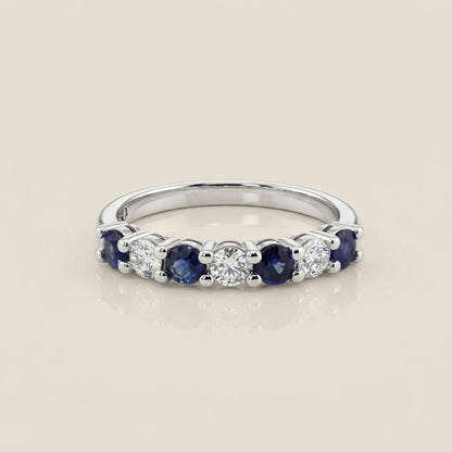 Churumbela Andrea con Zafiros y Diamantes en Oro Blanco de 14K
