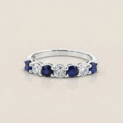 Churumbela Andrea con Zafiros y Diamantes en Oro Blanco de 14K
