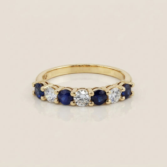 Churumbela Andrea con Zafiros y Diamantes en Oro Amarillo de 14K