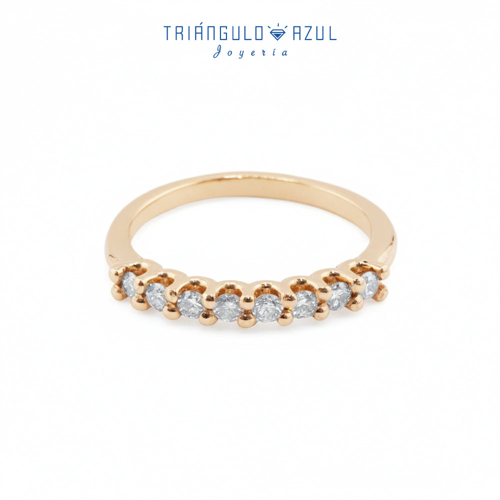 Churumbela Tipo U de Diamantes con 0.32 CTS Total en Oro Amarillo de 14K