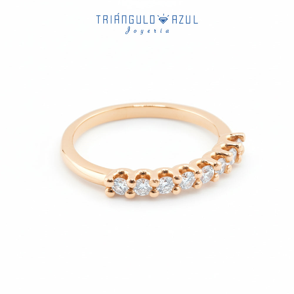 Churumbela Tipo U de Diamantes con 0.32 CTS Total en Oro Amarillo de 14K