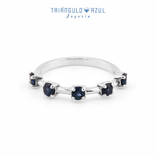 Churumbela Espaciada de Zafiros con 0.64 CTS Total en Oro Blanco de 14K