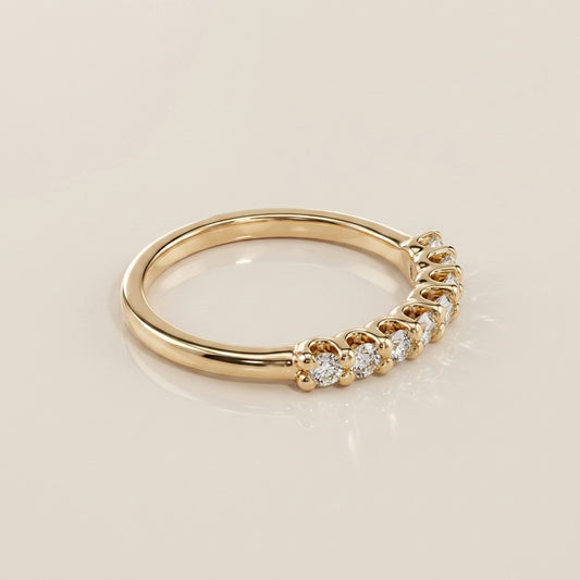 Churumbela U de Diamantes en Oro Amarillo de 14K