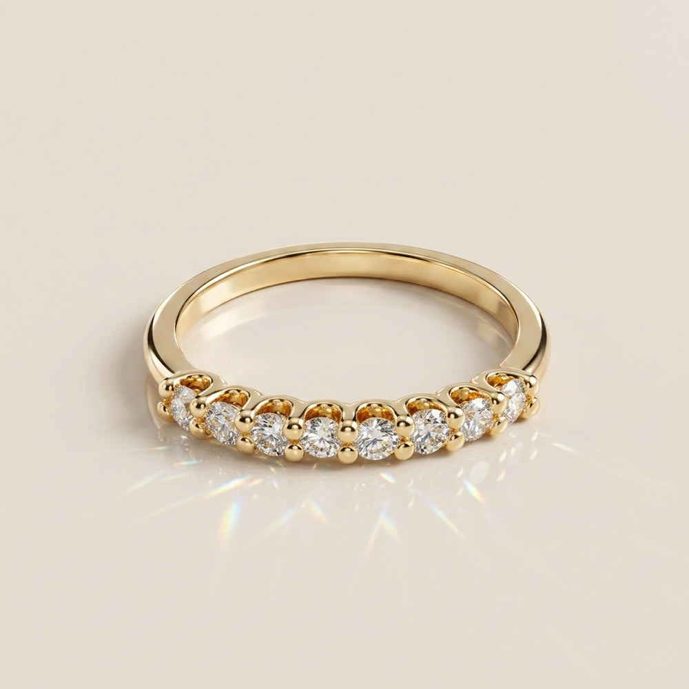 Churumbela U de Diamantes en Oro Amarillo de 14K