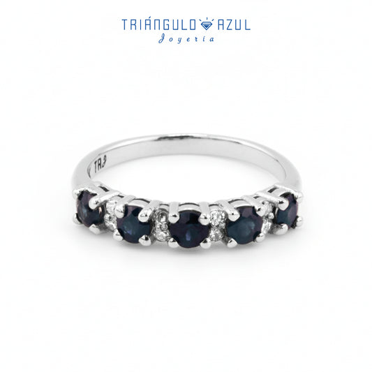 Churumbela Isabel de Zafiros con 0.62 CTS Totay y Diamantes con 0.08 CTS Total en Oro Blanco de 14K