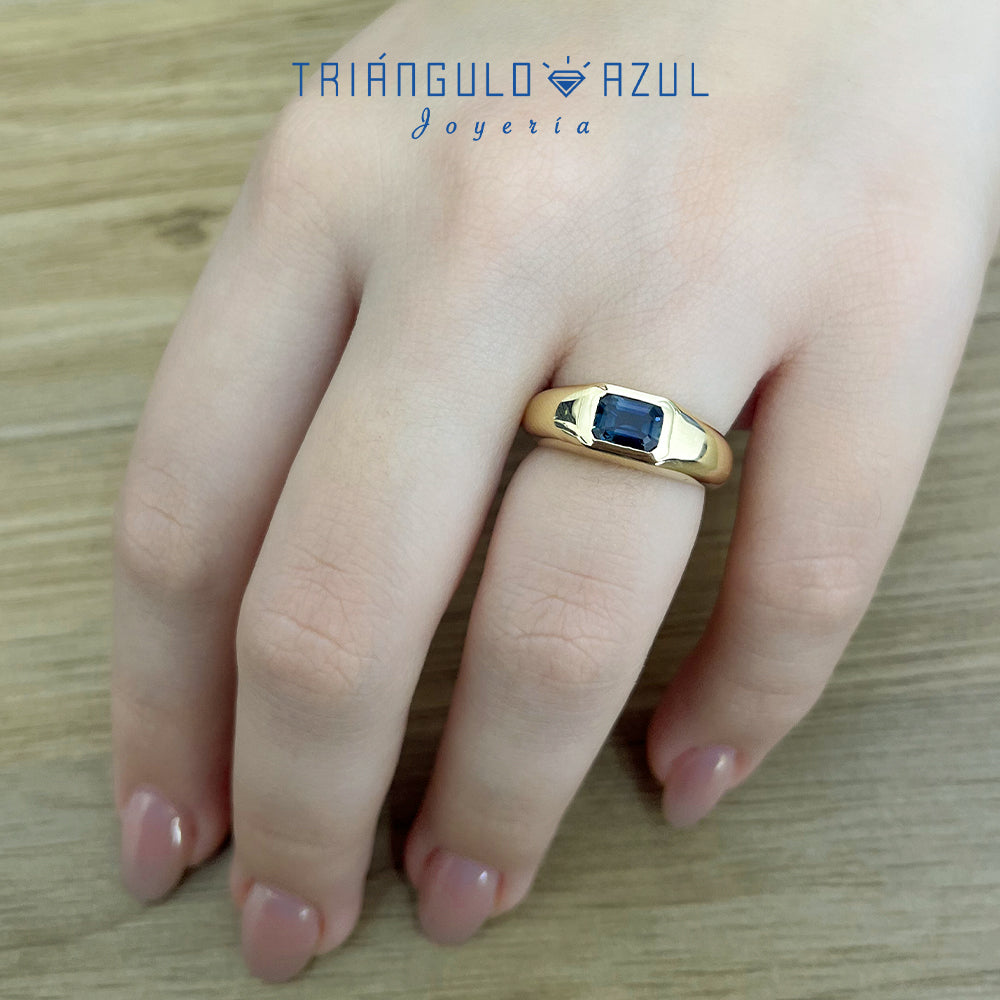 Anillo Chunkie con Zafiro