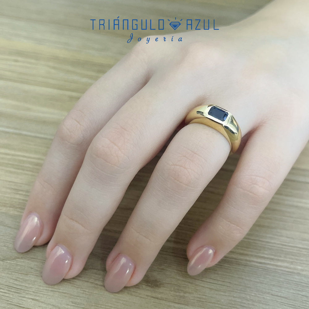 Anillo Chunkie con Zafiro