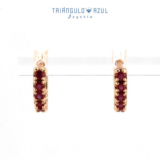 Arracaditas Fer de Rubíes con 0.25 CTS en Oro Amarillo de 14K