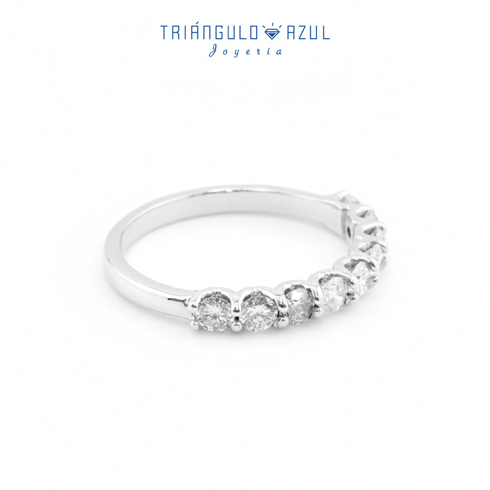 Churumbela U de Diamantes con 0.60 CTS Total en Oro Blanco de 14K