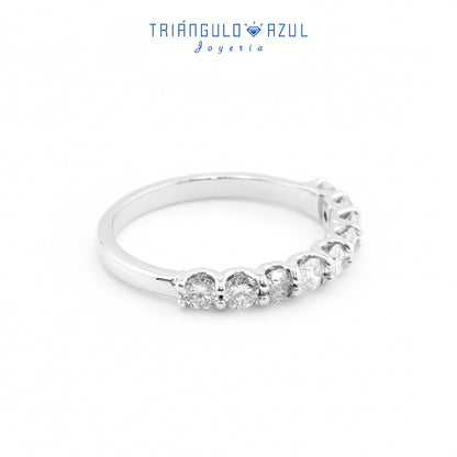 Churumbela U de Diamantes con 0.60 CTS Total en Oro Blanco de 14K