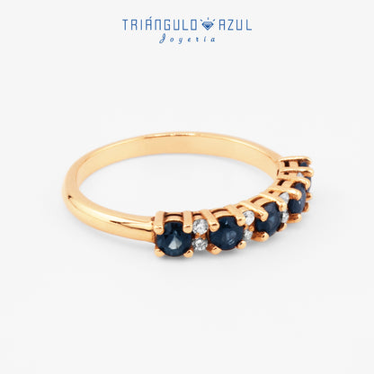 Churumbela Isabel de Zafiros de 0.63 CTS Total y Diamantes de 0.8 CTS Total en Oro Amarillo de 14K