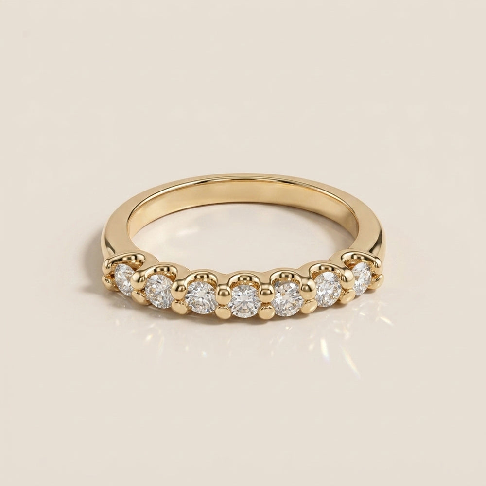 Churumbela Tipo U de Diamantes en Oro Amarillo de 14K