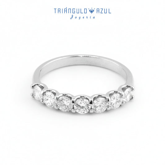 Churumbela Tipo U de Diamantes con 0.90 CTS Total en Oro Blanco de 14K
