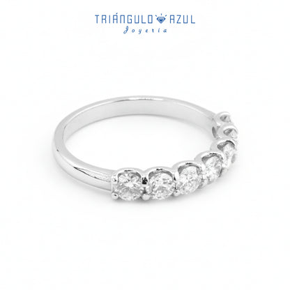 Churumbela Tipo U de Diamantes con 0.90 CTS Total en Oro Blanco de 14K