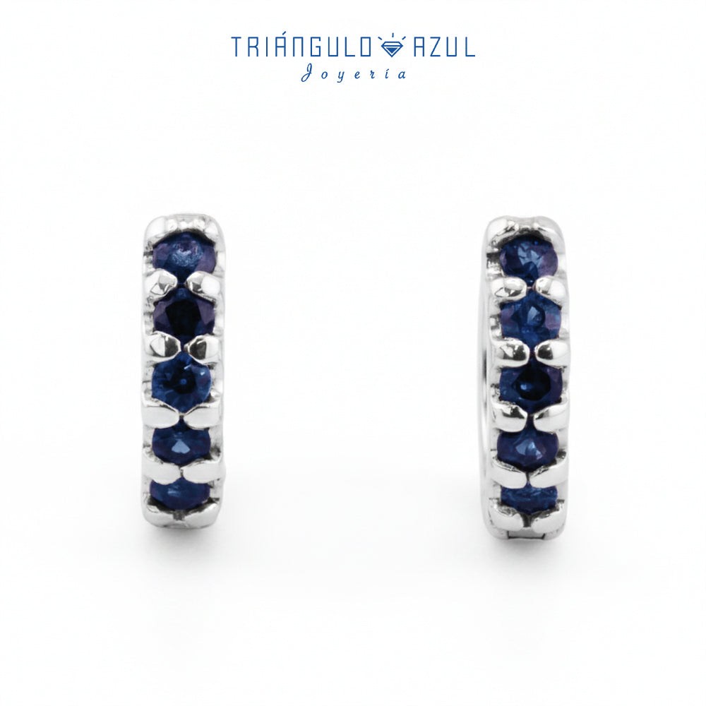 Arracaditas Fer de Zafiro con 0.29 CTS en Oro Blanco de 14K