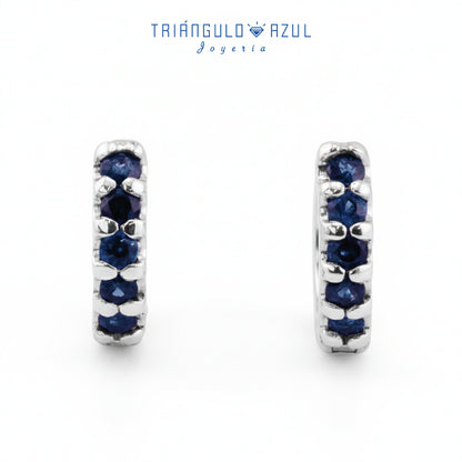 Arracaditas Fer de Zafiro con 0.29 CTS en Oro Blanco de 14K