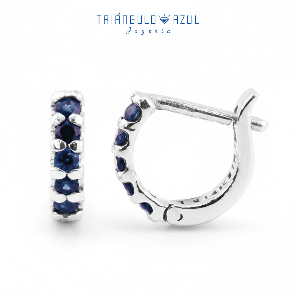 Arracaditas Fer de Zafiro con 0.29 CTS en Oro Blanco de 14K