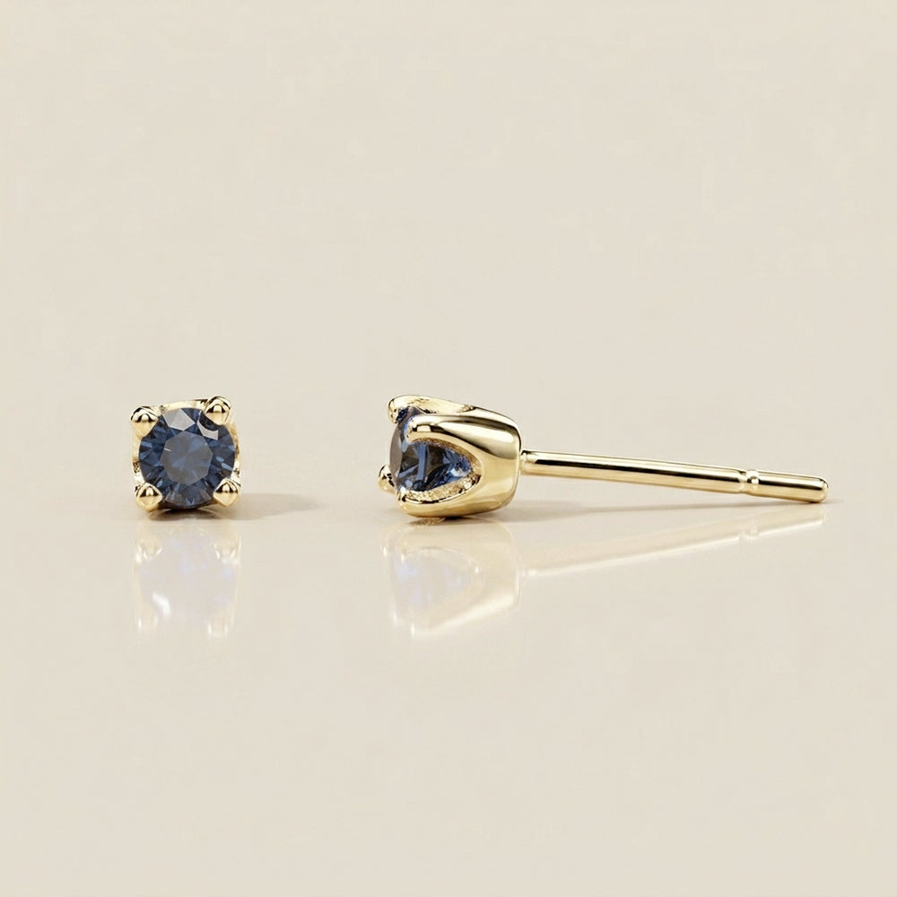 Broqueles Bebe con Zafiros en Oro Amarillo de 14K
