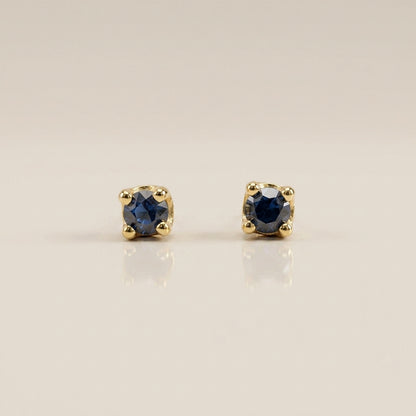 Broqueles Bebe con Zafiros en Oro Amarillo de 14K