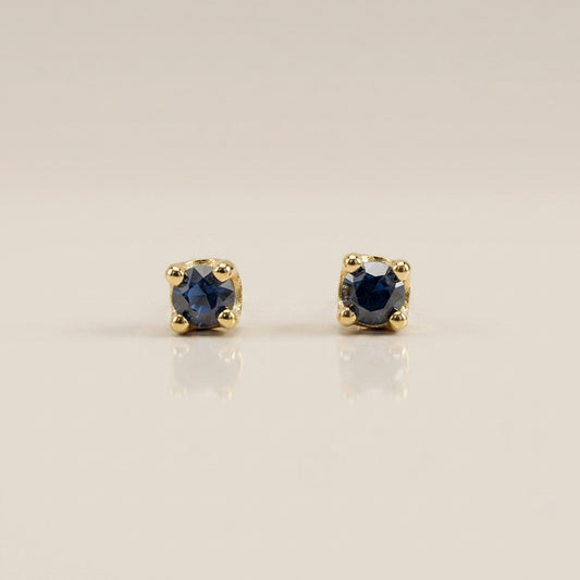 Broqueles Bebe con Zafiros en Oro Amarillo de 14K