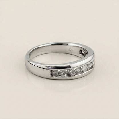 Churumbela con Diamantes en Oro Blanco de 14K