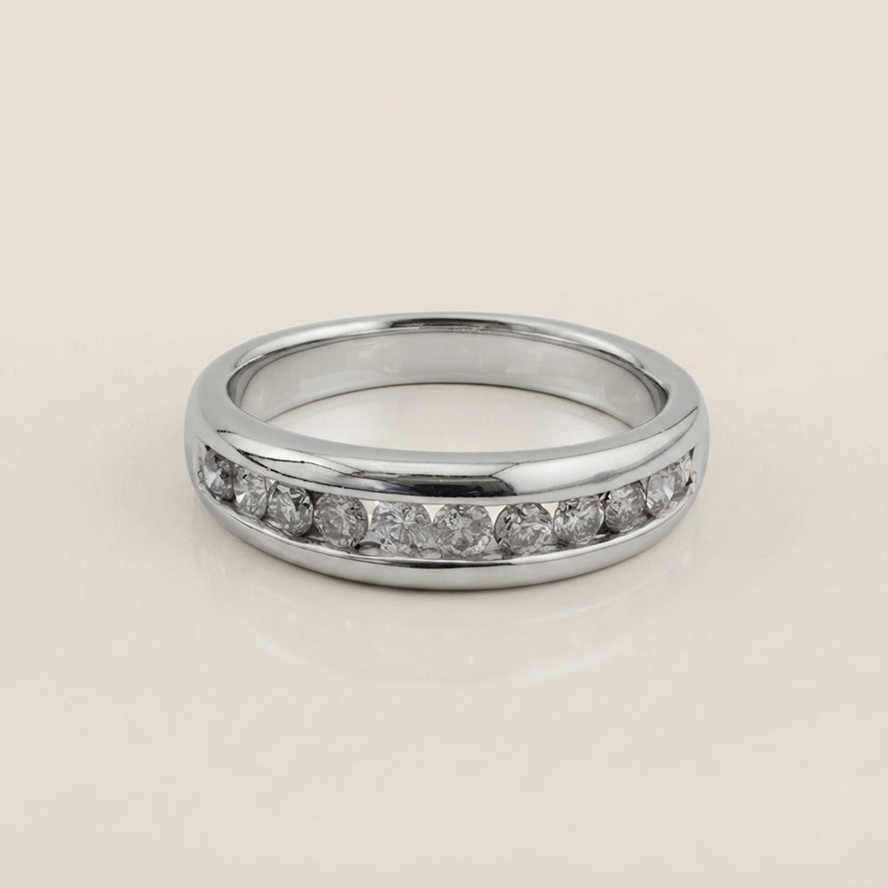 Churumbela con Diamantes en Oro Blanco de 14K