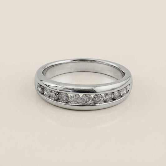 Churumbela con Diamantes en Oro Blanco de 14K