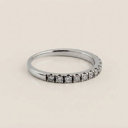 Churumbela Split Prong con Diamantes en Oro Blanco de 18K