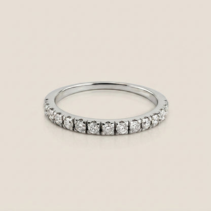 Churumbela Split Prong con Diamantes en Oro Blanco de 18K