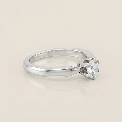 Anillo de Compromiso Solitario en Oro Blanco de 14K