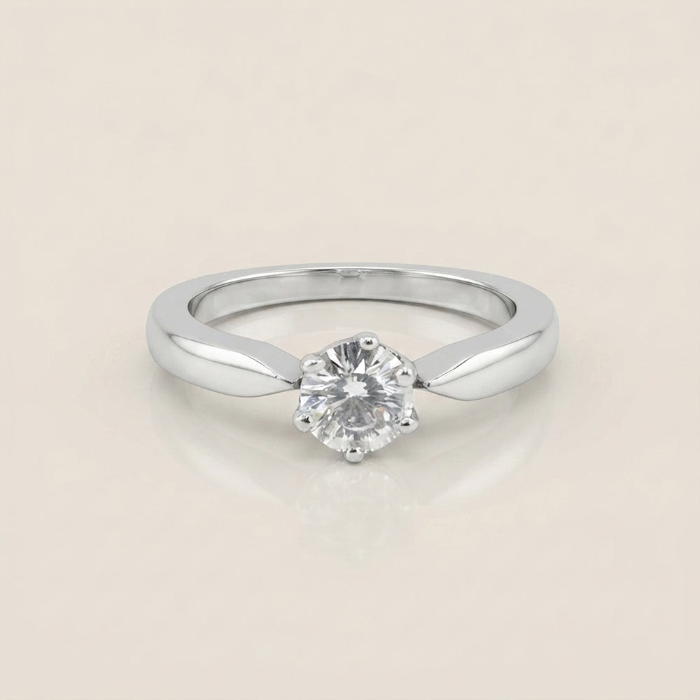 Anillo de Compromiso Solitario en Oro Blanco de 14K