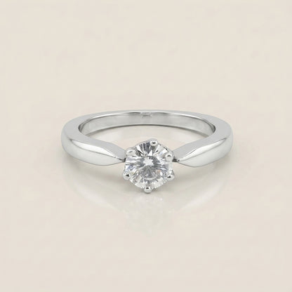 Anillo de Compromiso Solitario en Oro Blanco de 14K