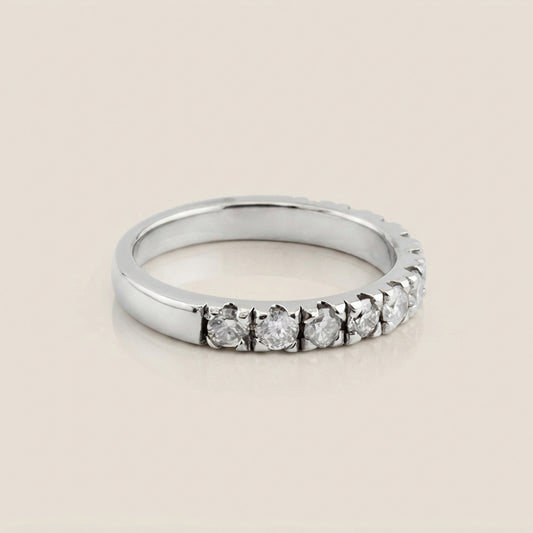Churumbela Split Prong con Diamantes en Oro Blanco de 18K
