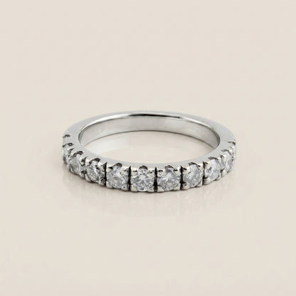 Churumbela Split Prong con Diamantes en Oro Blanco de 18K