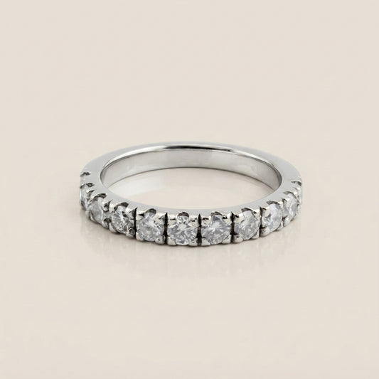 Churumbela Split Prong con Diamantes en Oro Blanco de 18K