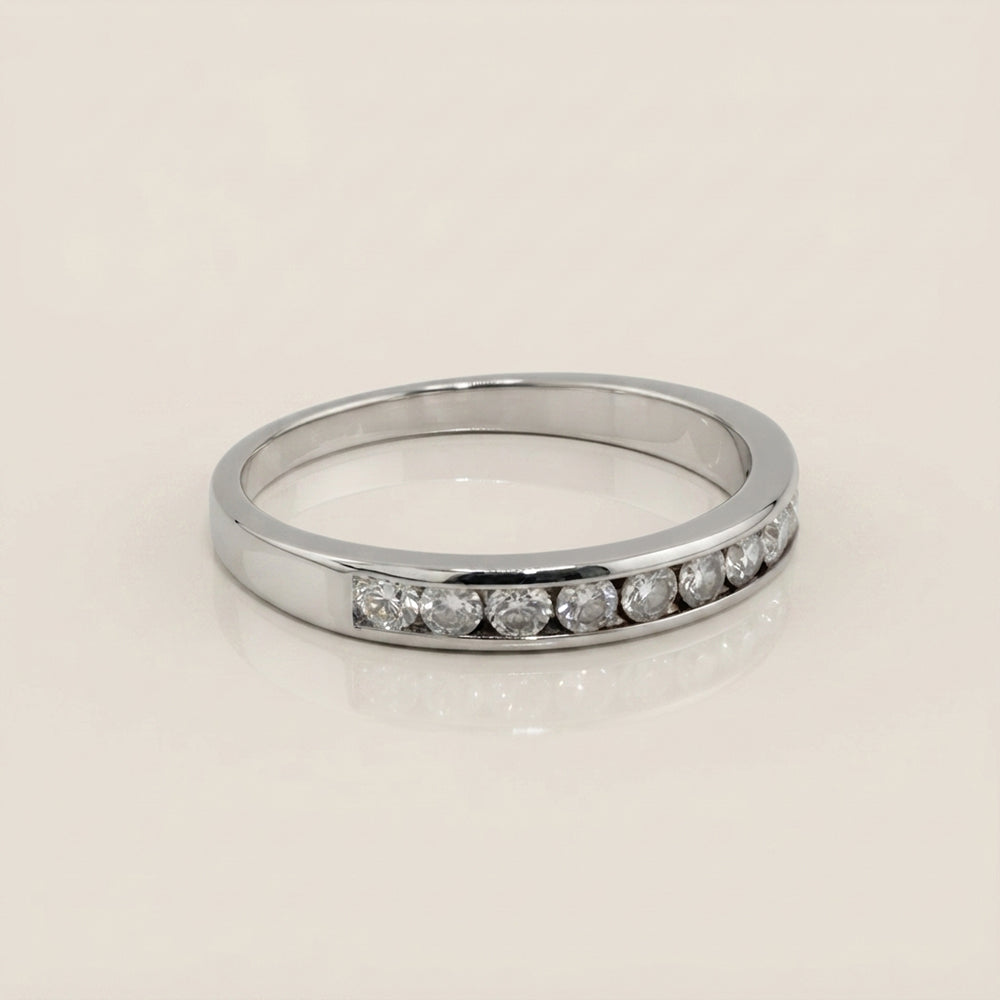 Churumbela con Diamantes en Oro Blanco de 14K