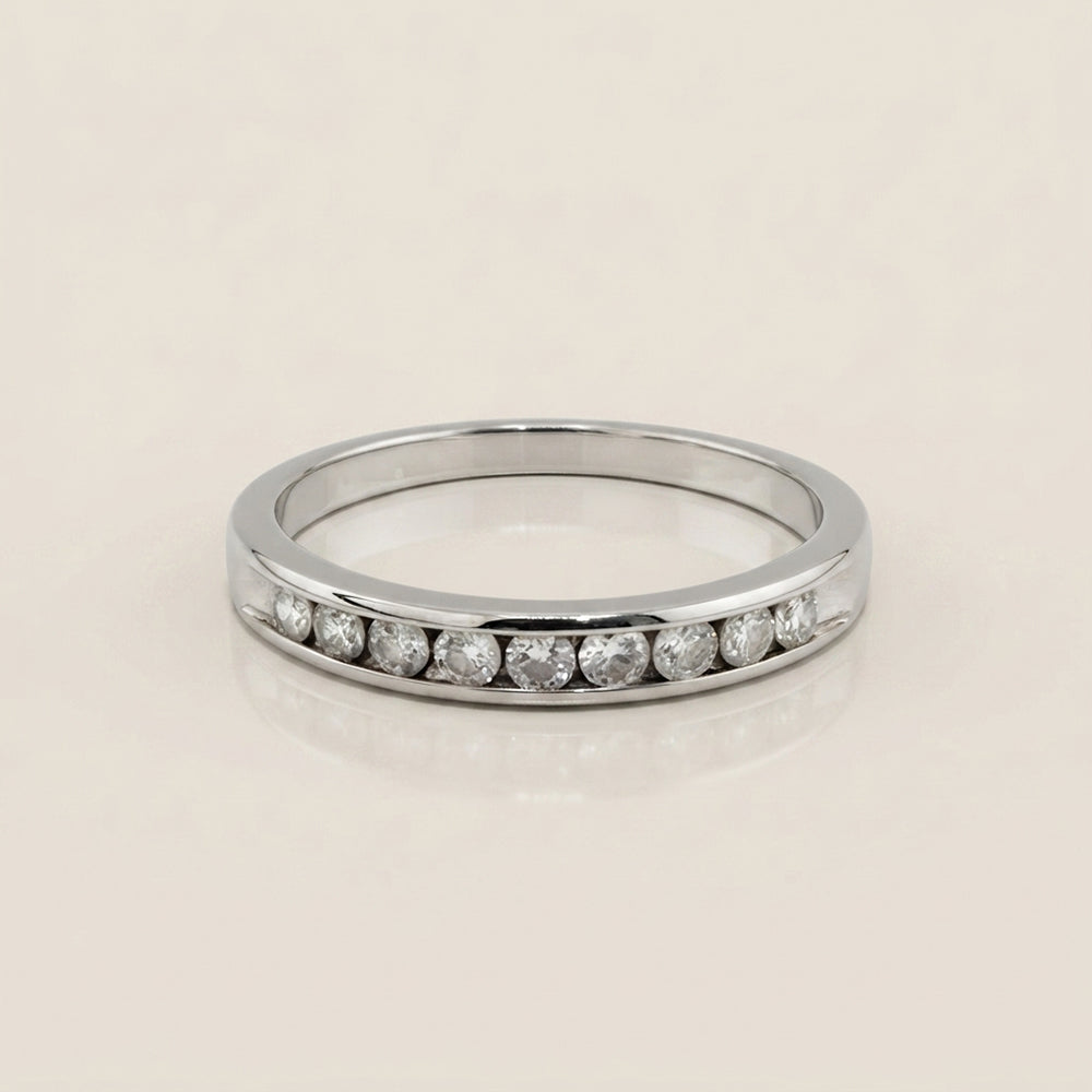 Churumbela con Diamantes en Oro Blanco de 14K