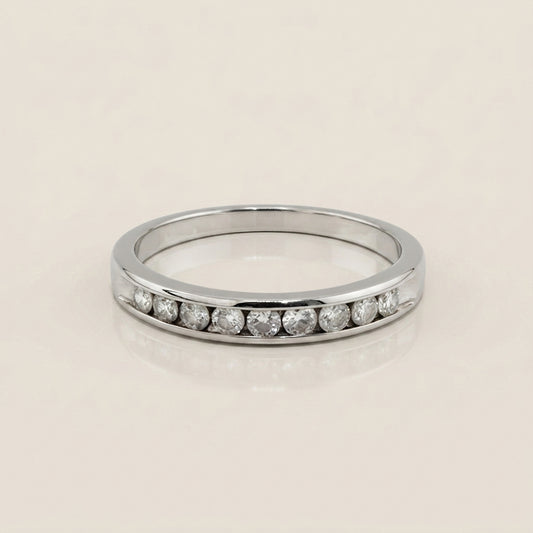 Churumbela con Diamantes en Oro Blanco de 14K