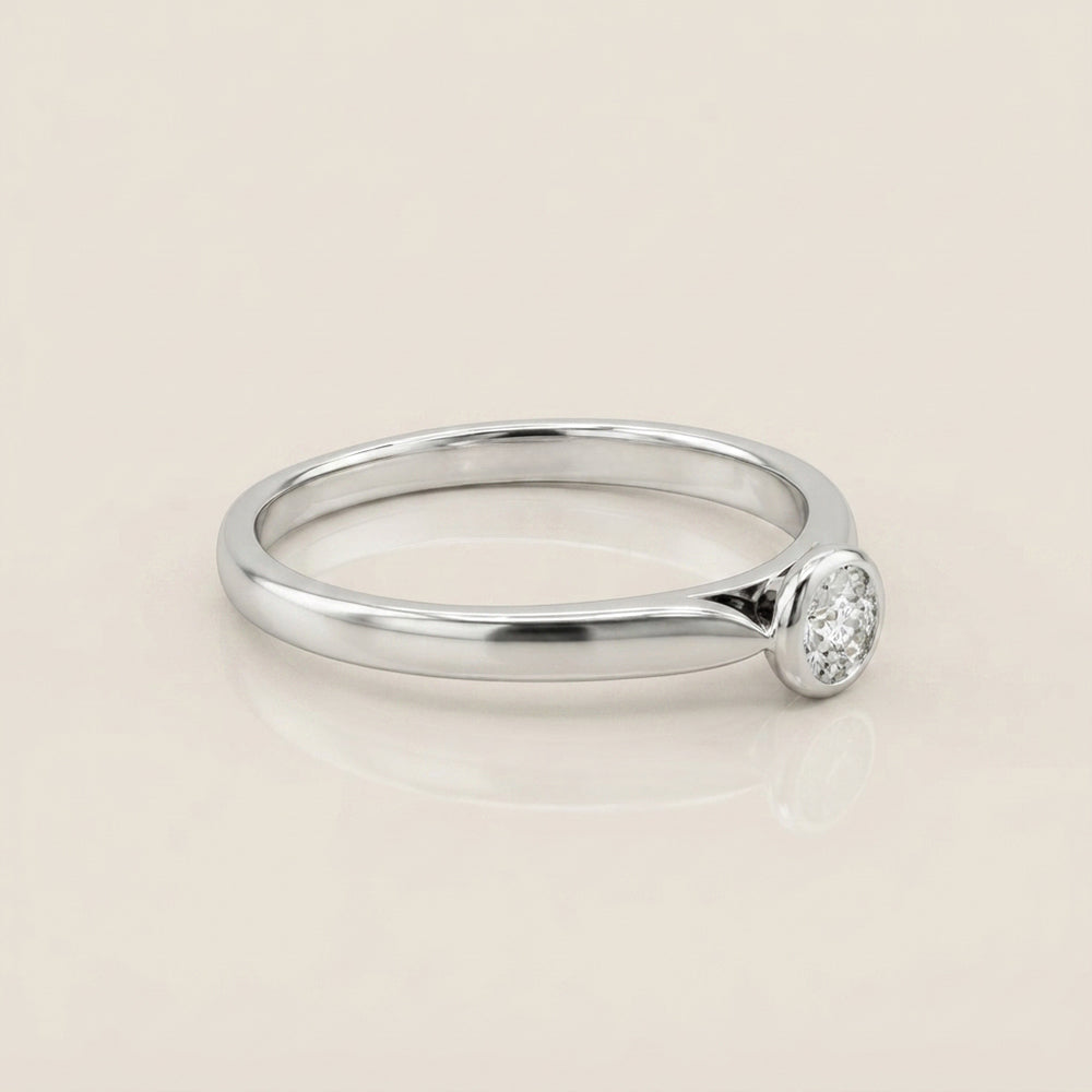 Anillo de Compromiso Roseta en Oro blanco de 14K