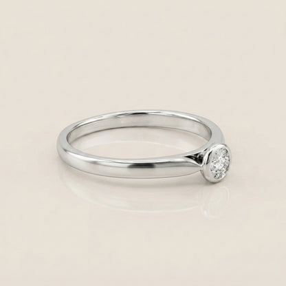 Anillo de Compromiso Roseta en Oro blanco de 14K