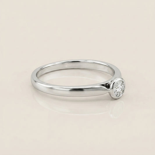 Anillo de Compromiso Roseta en Oro blanco de 14K